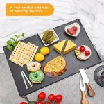 2 Pcs 16 x10 in Slate Cheese Boards Slate Board for Meat Cheese Appetizers, Serving Plate Tray Serving Stone Boards Platter with 2 Chalks for Christmas Housewarming