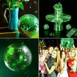 Art3dwallpanels 6 Pack Self Adhesive Glass Mirror Mosaic Disco Tiles Small Square Mirror Sticker for for DIY Disco Ball, Disco Cowboy Hat, Vase, Bottle, Interior Decoration, 2364 Pieces, Green