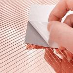 REDODEDO 2400pcs Real Glass Rose Gold Mirrors Mosaic Tiles Sticker for Craft Square Glass Tiles Self Adhesive,5mm by 5mm (Rose Gold)