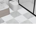 Tottist 30-Pack 12x12 Inch Peel and Stick Vinyl Floor Tiles, Self Adhesive Waterproof Flooring Planks for Kitchen, Dining Room,Bathroom,Vestibule, Cover 30 Sq. Ft(Grey/Beige Marble,15 Tiles Per Color)