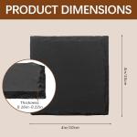 24 PCS Slate Coasters Black Square 4 Inch Bulk Rock, Blank Laser Engraving, Scratch Resistant Bottom, Home Office Kitchen Gift Wedding Bar Party (24 PCS Square Coasters)