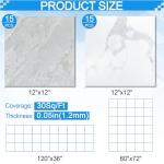 Tottist 30-Pack 12x12 Inch Peel and Stick Vinyl Floor Tiles, Self Adhesive Waterproof Flooring Planks for Kitchen, Dining Room,Bathroom,Vestibule, Cover 30 Sq. Ft(Grey/Beige Marble,15 Tiles Per Color)