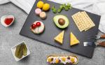 2 Pcs 16 x10 in Slate Cheese Boards Slate Board for Meat Cheese Appetizers, Serving Plate Tray Serving Stone Boards Platter with 2 Chalks for Christmas Housewarming