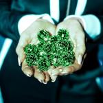 Art3dwallpanels 6 Pack Self Adhesive Glass Mirror Mosaic Disco Tiles Small Square Mirror Sticker for for DIY Disco Ball, Disco Cowboy Hat, Vase, Bottle, Interior Decoration, 2364 Pieces, Green