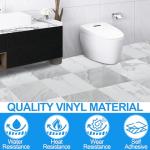Tottist 30-Pack 12x12 Inch Peel and Stick Vinyl Floor Tiles, Self Adhesive Waterproof Flooring Planks for Kitchen, Dining Room,Bathroom,Vestibule, Cover 30 Sq. Ft(Grey/Beige Marble,15 Tiles Per Color)