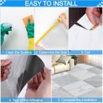 Tottist 30-Pack 12x12 Inch Peel and Stick Vinyl Floor Tiles, Self Adhesive Waterproof Flooring Planks for Kitchen, Dining Room,Bathroom,Vestibule, Cover 30 Sq. Ft(Grey/Beige Marble,15 Tiles Per Color)