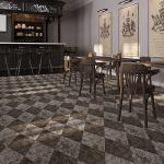 Lucida Surfaces Luxury Vinyl Floor Tiles | Glue Down Adhesive Flooring | Marble Look Rhombus Shaped Tile | MosaiCore | Single Sample Tile