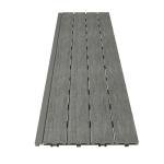 NewTechWood 1/12 ft. x 3 ft. Quick Deck Composite Deck Tile Straight Trim in Westminster Gray (2-Pieces/Box)