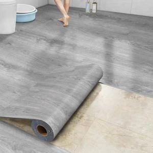 Chejiaye Luxury Thicken Wood Grain Peel and Stick Floor Tiles 17.72 "W x 118" L Self-Adhesive Vinyl Flooring Roll - DIY Easy for Wall and Floor,Hard Surface/Waterproof/Anti Slip/Anti Dent (Light Grey)
