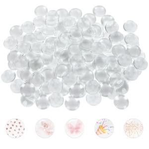 200 PCS Transparent Glass cabochons 1 inch Glass Dome Cabochons Crystal Clear Round Cabochon Non-calibrated Round 1 inch/25mm Round Cabochons Tiles for Craft Cameo Pendants Photo Jewelry Necklaces1