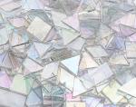 Lanyani Iridescent Mosaic Tiles 200 Pieces Bulk Stained Glass Tile for Mosaic Crafts, 4 Shapes Assortment,Clear