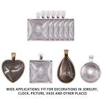 EXCEART 100pcs Square Glass Dome Cabochons Flat Back Clear Glass Cabochon Tiles for Photo Pendant Craft Jewelry Making 25mm