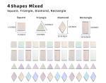 Lanyani Iridescent Mosaic Tiles 200 Pieces Bulk Stained Glass Tile for Mosaic Crafts, 4 Shapes Assortment,Clear