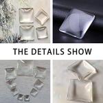 EXCEART 100pcs Square Glass Dome Cabochons Flat Back Clear Glass Cabochon Tiles for Photo Pendant Craft Jewelry Making 25mm