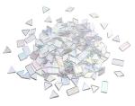 Lanyani Iridescent Mosaic Tiles 200 Pieces Bulk Stained Glass Tile for Mosaic Crafts, 4 Shapes Assortment,Clear