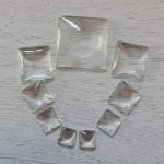 EXCEART 100pcs Square Glass Dome Cabochons Flat Back Clear Glass Cabochon Tiles for Photo Pendant Craft Jewelry Making 25mm