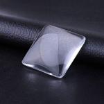 EXCEART 100pcs Square Glass Dome Cabochons Flat Back Clear Glass Cabochon Tiles for Photo Pendant Craft Jewelry Making 25mm