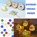 Aunifun Flat Glass Mosaic Tiles, 200 PCS Stained Transparent Glass Mosaic, Round Flat Gems for Home Decoration DIY Crafts