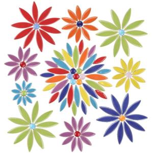 Artspac Petal Ceramic Mosaic Tiles for Crafts, 454g Mosaic Tiles Ceramic,Floral Mosaic Craft Supplies for Garden Spring Decoration