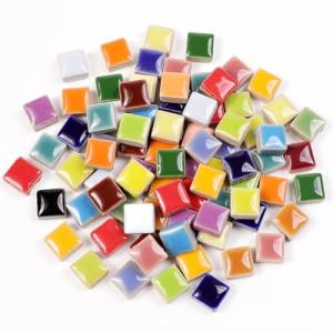 454g Petal Ceramic Mosaic Tiles for Crafts Art, Water Drop Flower Tiles Irregular Ceramic Tiles Bulk, 0.4 inch Square Glazed Porcelain for DIY Mosaic Craft Supplies (1cm)