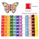454g Petal Ceramic Mosaic Tiles for Crafts Art, Water Drop Flower Tiles Irregular Ceramic Tiles Bulk, 0.4 inch Square Glazed Porcelain for DIY Mosaic Craft Supplies (1cm)