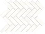 1x3 High Gloss Polished Finish White Herringbone Porcelain Mosaic Tile Walls and Floors (10 Pack)