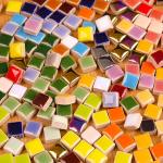 454g Petal Ceramic Mosaic Tiles for Crafts Art, Water Drop Flower Tiles Irregular Ceramic Tiles Bulk, 0.4 inch Square Glazed Porcelain for DIY Mosaic Craft Supplies (1cm)