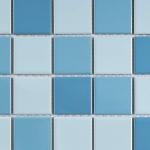 BT-PM21 2" x 2" Square Creamy Light Blue Porcelain (Polish Finish) Floor & Wall Tile & Pool Tile Mosaic Tile 11-3/4 in. x 11-3/4 in. x 6mm (Thickness) 1 Sheet=0.97 sqt (1 Sheet)