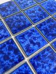 Tenedos T‎PACFD-PL Ultramarine Blue Water Splash Effect Square 3x3 Porcelain Pool Mosaic Floor Wall Tile Backsplash for Kitchen, Bathroom Shower, Swimming Pool, Accent Decor (1 Sheet)