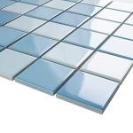 BT-PM21 2" x 2" Square Creamy Light Blue Porcelain (Polish Finish) Floor & Wall Tile & Pool Tile Mosaic Tile 11-3/4 in. x 11-3/4 in. x 6mm (Thickness) 1 Sheet=0.97 sqt (1 Sheet)