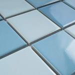 BT-PM21 2" x 2" Square Creamy Light Blue Porcelain (Polish Finish) Floor & Wall Tile & Pool Tile Mosaic Tile 11-3/4 in. x 11-3/4 in. x 6mm (Thickness) 1 Sheet=0.97 sqt (1 Sheet)
