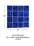Tenedos T‎PACFD-PL Ultramarine Blue Water Splash Effect Square 3x3 Porcelain Pool Mosaic Floor Wall Tile Backsplash for Kitchen, Bathroom Shower, Swimming Pool, Accent Decor (1 Sheet)