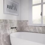 Daltile Perpetuo 12" X 24" Porcelain Marble Look Floor Tile in Polished Eternal Grey (9 pieces per carton) (17.01 sqft per carton)