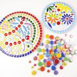 1 LB Penny Round Mosaic Tiles, 10mm ~20mm 5sizes Iridescent Rounds Recycled Glass Tiles Mix for Adults & Kids DIY Mosaic Making Garden Project (All Mix)