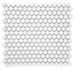 Tenedos Arctic White Penny Round Porcelain Mosaic Tile - Matte Finish for Bathroom Floor, Kitchen Backsplash, Accent Walls, Shower Surrounds (Box of 10 Sheets - 10 Sq.Ft)