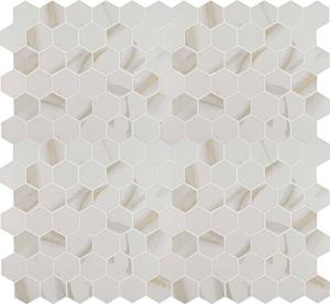 MSI S International Calacatta Hexagon Porcelain Tile for Kitchen Backsplash Wall Tile for Bathroom Accent Wall Tile and Shower Wall Tile White 12in x 11.53in