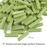 Youway Style Green Mosaic Tiles for Crafts Bulk,150g Strips Shapes Mosaic Glass Pieces,Glass Mosaic Garden Craft Kit