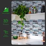 LONGKING Self-Adhesive Kitchen Backsplash, Marble Look Decorative Tiles (10 Tiles)