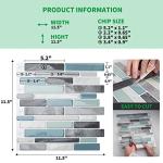 LONGKING Self-Adhesive Kitchen Backsplash, Marble Look Decorative Tiles (10 Tiles)