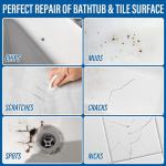 Cocomfix Tub and Tile Paint - Black Porcelain Touch Up Paint for Scratches & Chips on Porcelain, Acrylic, Fiberglass Tubs, Sinks, Tiles and Toilets (Semi-Gloss)