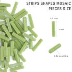 Youway Style Green Mosaic Tiles for Crafts Bulk,150g Strips Shapes Mosaic Glass Pieces,Glass Mosaic Garden Craft Kit