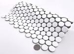 Tenedos Arctic White Penny Round Porcelain Mosaic Tile - Matte Finish for Bathroom Floor, Kitchen Backsplash, Accent Walls, Shower Surrounds (Box of 10 Sheets - 10 Sq.Ft)
