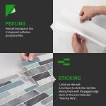 LONGKING Self-Adhesive Kitchen Backsplash, Marble Look Decorative Tiles (10 Tiles)