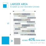 Vamos Tile 10- Sheet Peel and Stick Backsplash Tiles, 12"x12" Light Color Stick on Wall Tiles, Self Adhesive Tile Sticker for Kitchen Backsplash and Bathroom Marble Design