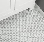 Tenedos Arctic White Penny Round Porcelain Mosaic Tile - Matte Finish for Bathroom Floor, Kitchen Backsplash, Accent Walls, Shower Surrounds (Box of 10 Sheets - 10 Sq.Ft)