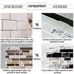STICKGOO 10-Sheet White Marble Look Peel & Stick Backsplash, 12”X12” Stick on Wall Tiles for Kitchen Backspalsh (Thicker Design)
