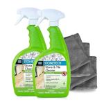 StoneTech Stone & Tile Cleaner Spray – Daily Cleaner for Granite, Marble, Ceramic, Porcelain & Stone – Removes Spills, Dirt & Grease – pH Neutral - 2-Pack, 24oz each + 2 Microfiber Cloths