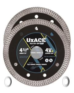 UXACE 4-1/2 Inch Diamond Blade, 7/8 Inch Arbor, 4.5'' Super Thin Diamond Tile Blade for Angle Grinder & Tile Saw, General Purpose Diamond Cutting Wheel for Ceramic, Tile, Granite, Porcelain, 2 Pack