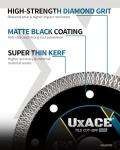 UXACE 4-1/2 Inch Diamond Blade, 7/8 Inch Arbor, 4.5'' Super Thin Diamond Tile Blade for Angle Grinder & Tile Saw, General Purpose Diamond Cutting Wheel for Ceramic, Tile, Granite, Porcelain, 2 Pack