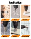 Diamond Drill Bits Set, 10 PCS Diamond Hole Saw Set, Glass Drill Bit for Ceramic Tile Porcelain Marble Granite Stone Bottles